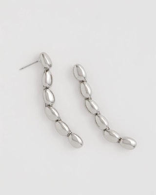 Silver Linear Bead Earrings click to view larger image.