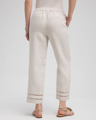 Linen Ladder Trim Cropped Pants