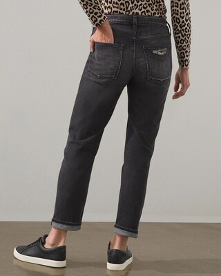 Boyfriend Distressed Peekaboo Jeans
