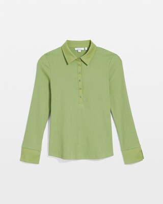 Knit Woven Mix Rib Henley click to view larger image.
