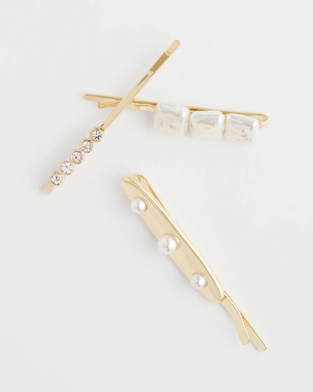 Faux Pearl Hair Pins Set of 3 click to view larger image.