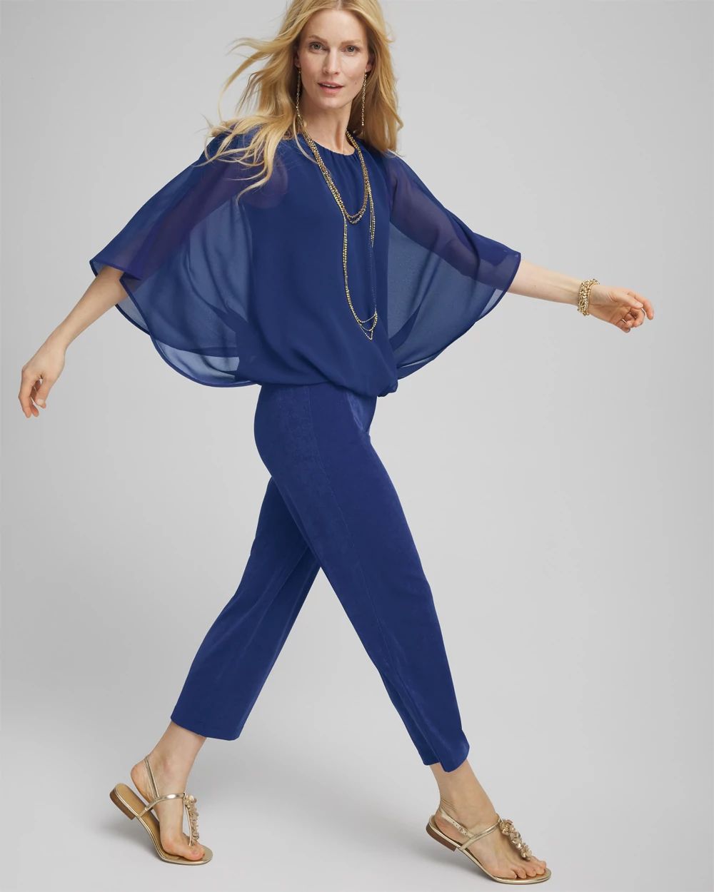 Travelers™ Collection Bubble Hem Chiffon Blouse