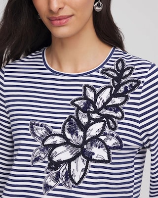 Floral Embroidered Tee click to view larger image.