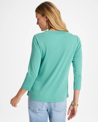Pima Cotton 3/4 Sleeve Tee click to view larger image.