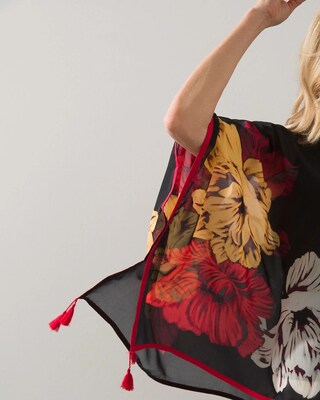 Floral East West Poncho
