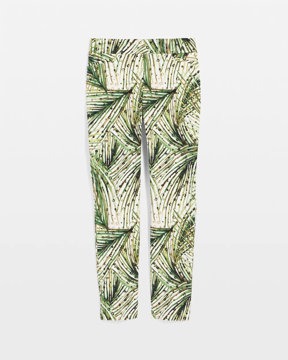 Brigitte™ Slim Ankle Palm-Print Pants click to view larger image.