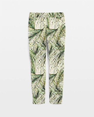 Brigitte™ Slim Ankle Palm-Print Pants click to view larger image.