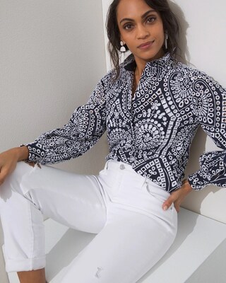 Eyelet Billow Sleeve Shirt