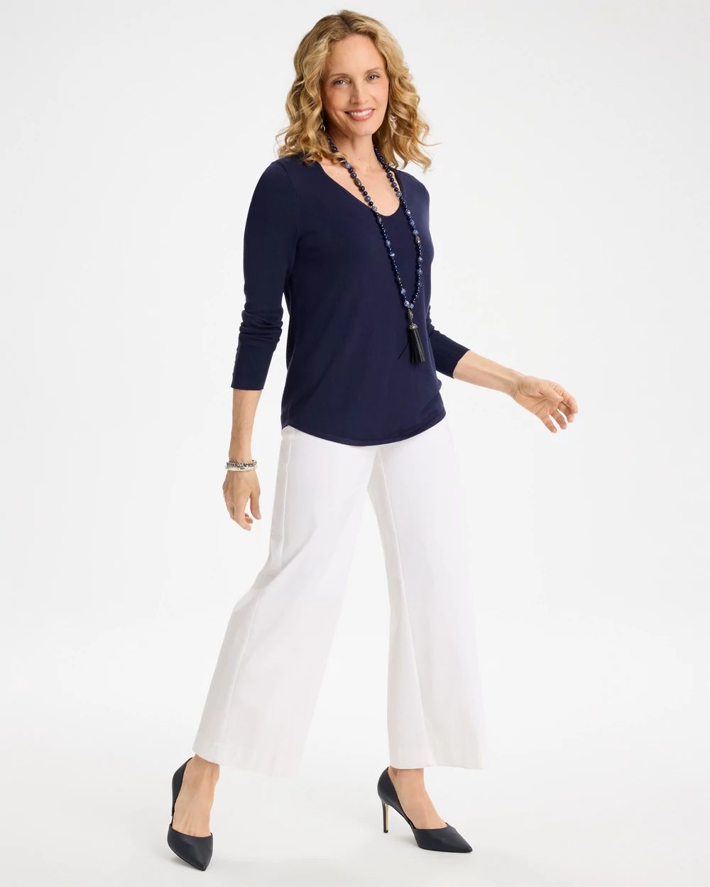 Ella V-Neck Pullover Sweater click to view larger image.