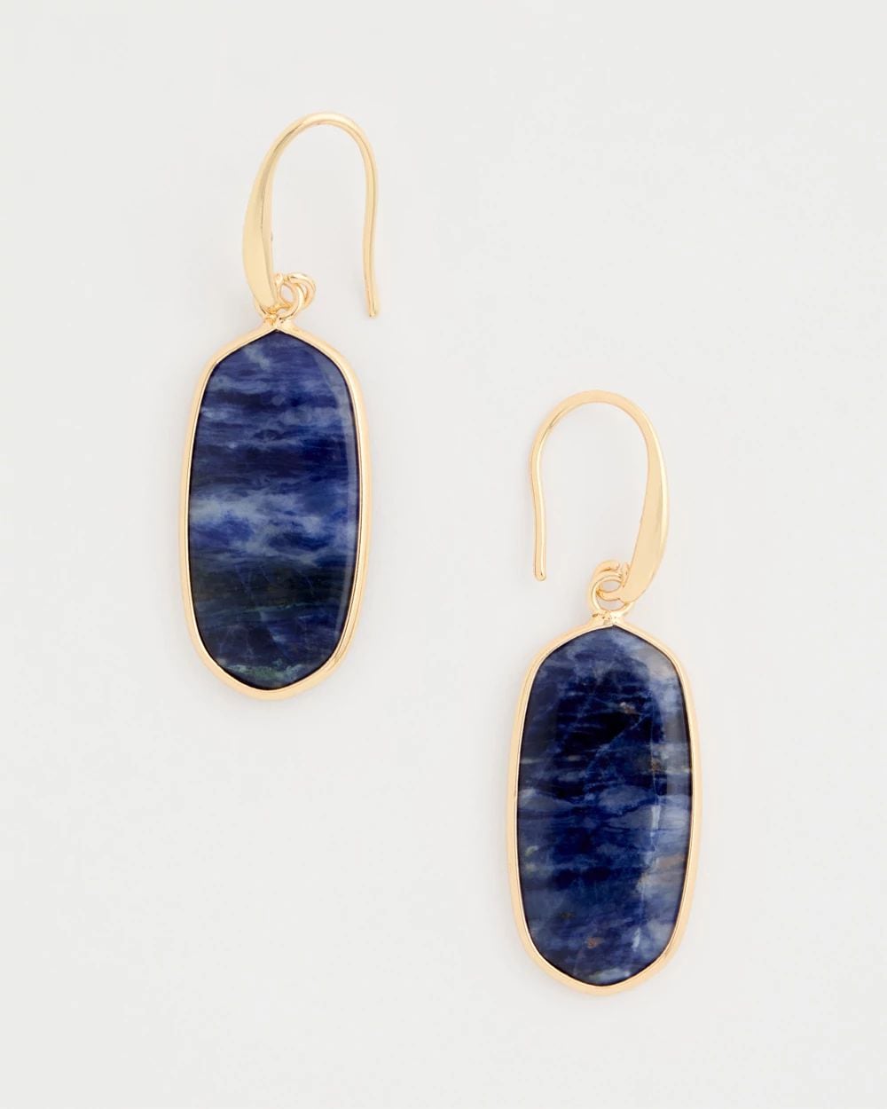 Genuine Lapis Lazuli Stone Drop Earrings