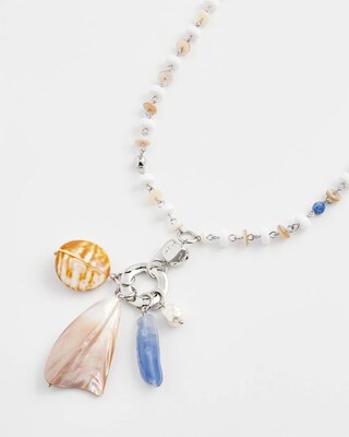 Seashell Beaded Pendant Necklace click to view larger image.