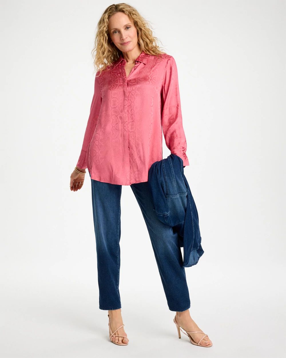 Slim Tapered Ankle Knit Denim click to view larger image.