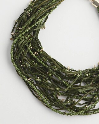 Olive Raffia Necklace