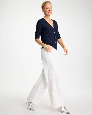 Stitchy Sequin V-Neck Cardigan click to view larger image.