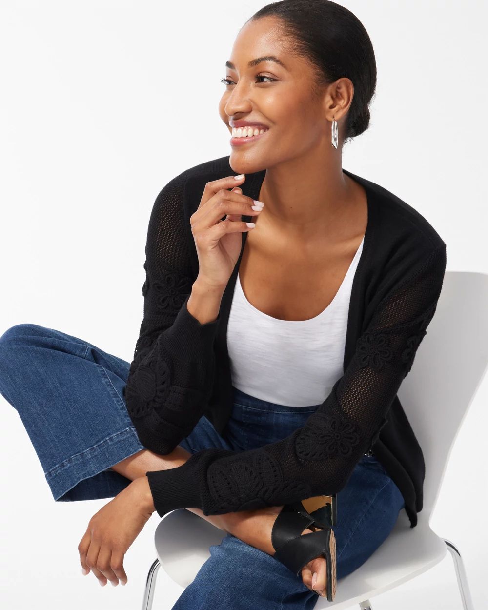 3D Applique Crochet Cardigan