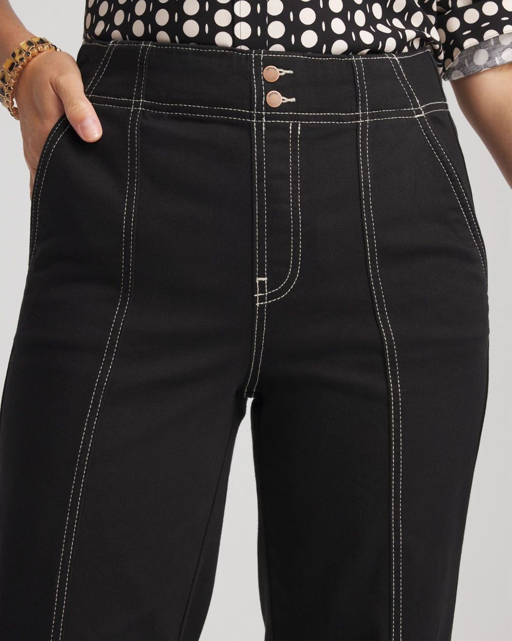 Pull-On Wide-Leg Jeans