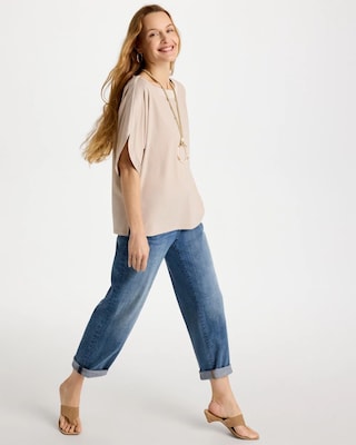 Jersey & Satin Dolman Tee click to view larger image.