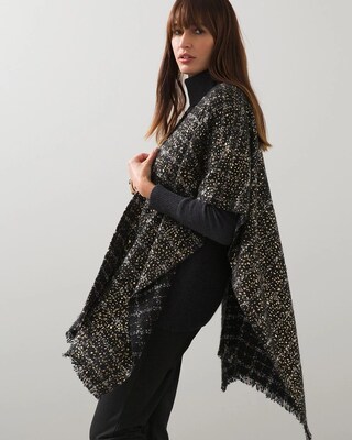 Textured Jacquard Ruana Wrap