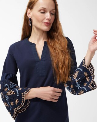 Notch Neck 3/4 Sleeve Top