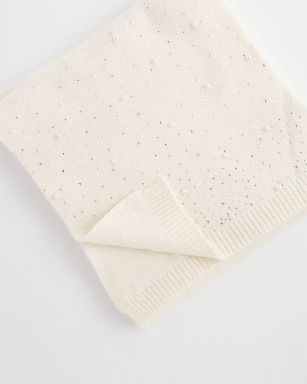 Faux Pearl Cashmere Blend Scarf