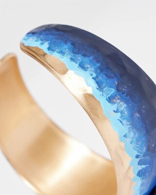 Blue & Gold Tone Cuff Bracelet