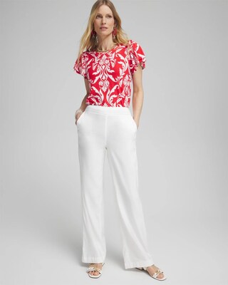 Red Ruffle Sleeve Tee