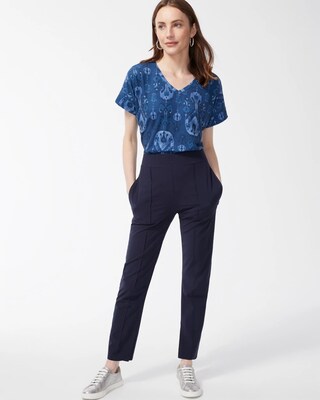 Zenergy Ikat Print V-Neck Tee