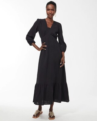 Gauze Tiered Hem Maxi Dress