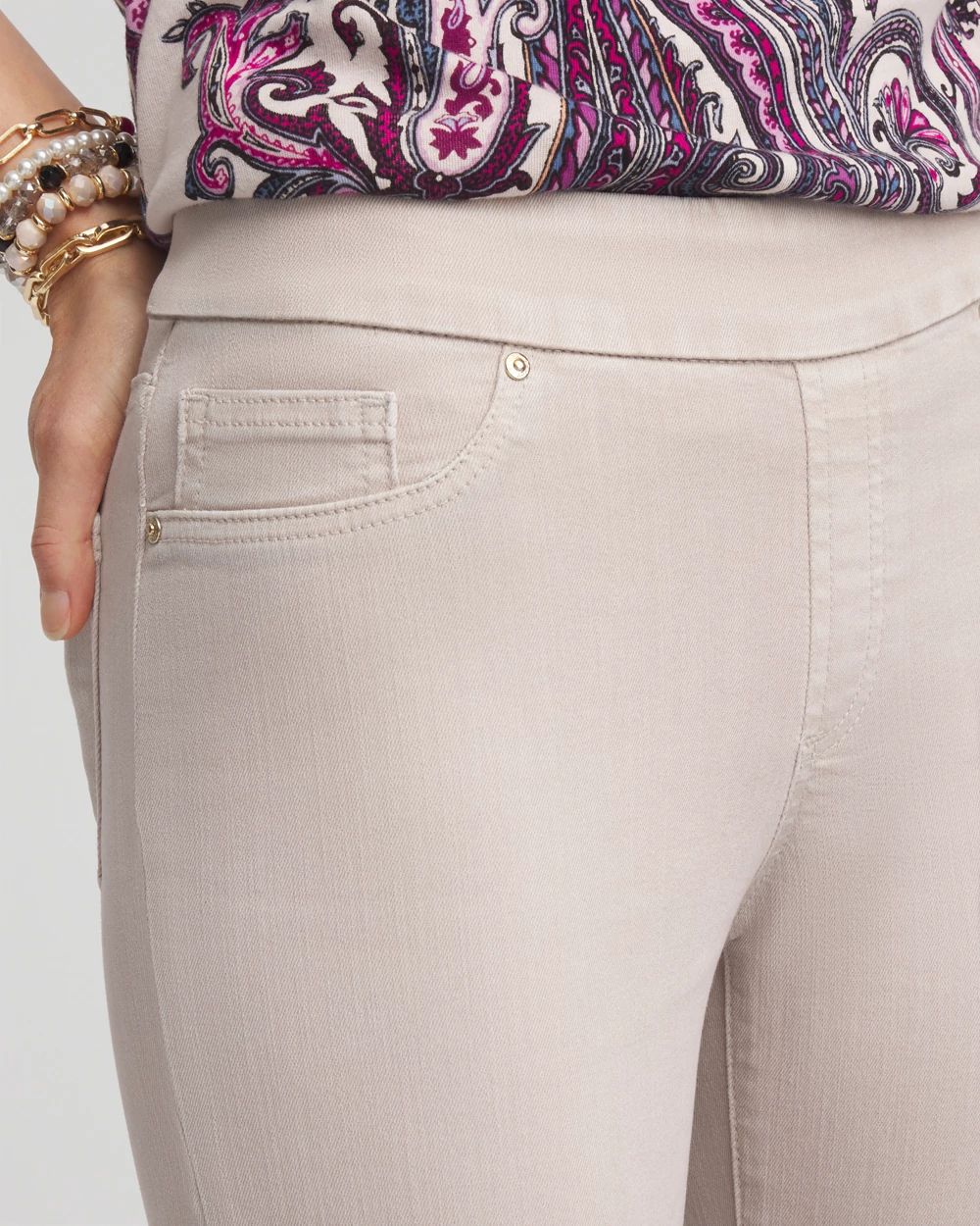 Denim Pull-On Ankle Jeggings click to view larger image.