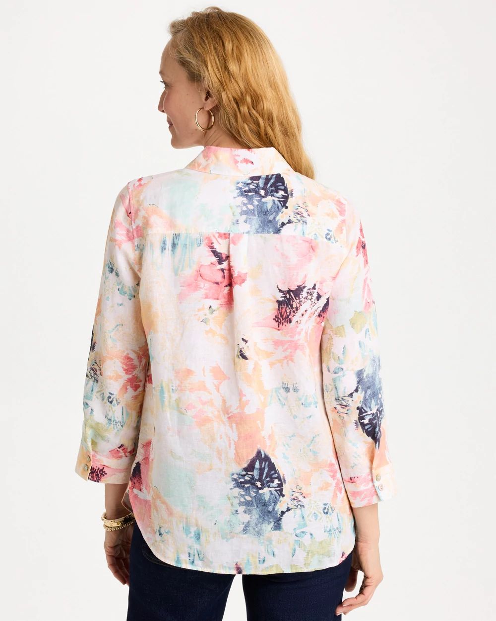 No Iron Linen Printed Shirt