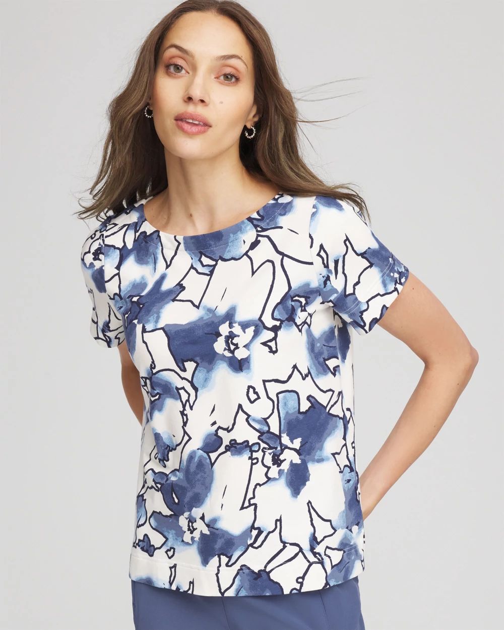 Zenergy® French Terry Floral Short-Sleeve Tee