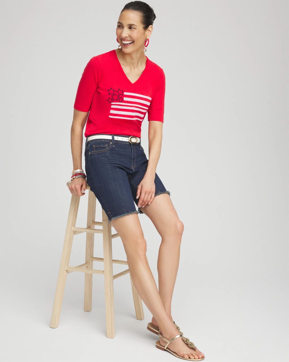 Embellished Flag Tee