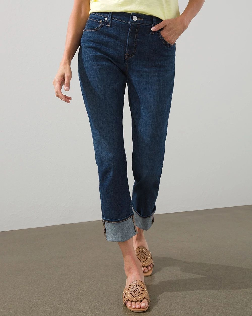 Girlfriend High Cuff Crops
