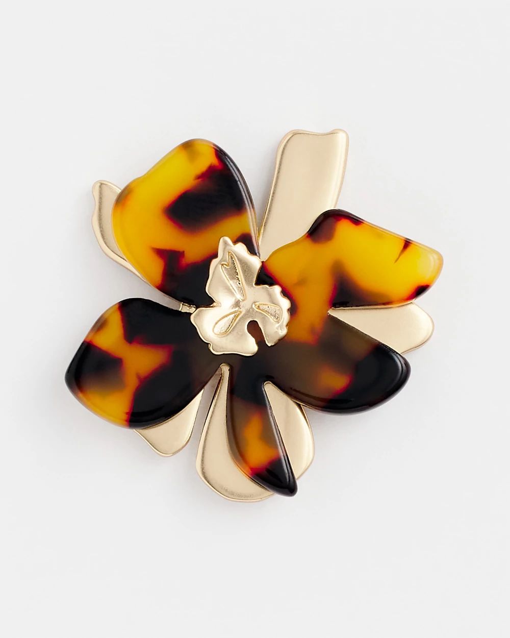 No Droop™ Faux Tortoise Floral Stud Earrings