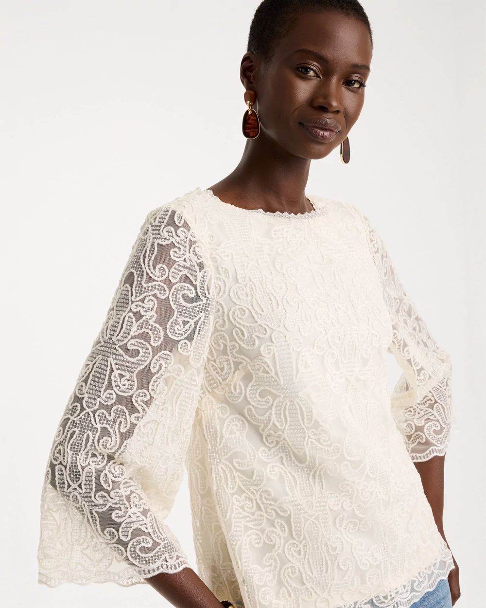 Lace Applique Popover Top click to view larger image.