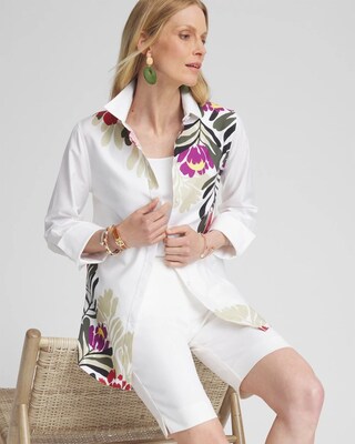No Iron™ Stretch Placed Floral Shirt