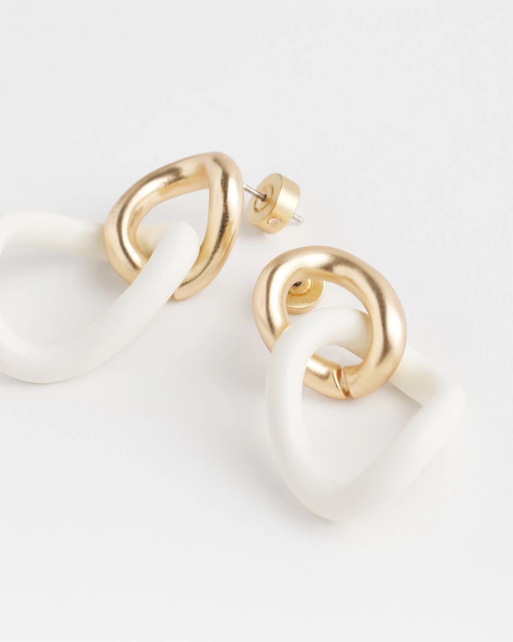 No Droop™ White Links Earrings