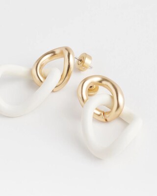 No Droop™ White Links Earrings