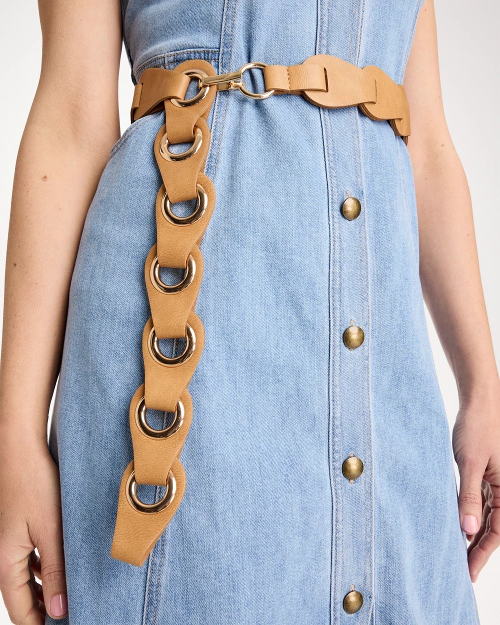 Faux Suede Grommet Belt