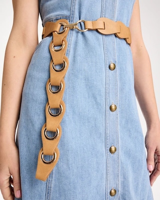 Faux Suede Grommet Belt click to view larger image.