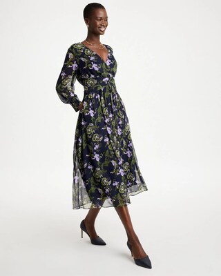 Crinkle Chiffon Surplice Maxi Dress click to view larger image.