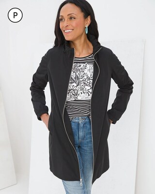 Petite Cinched Waist Zip-Front Jacket