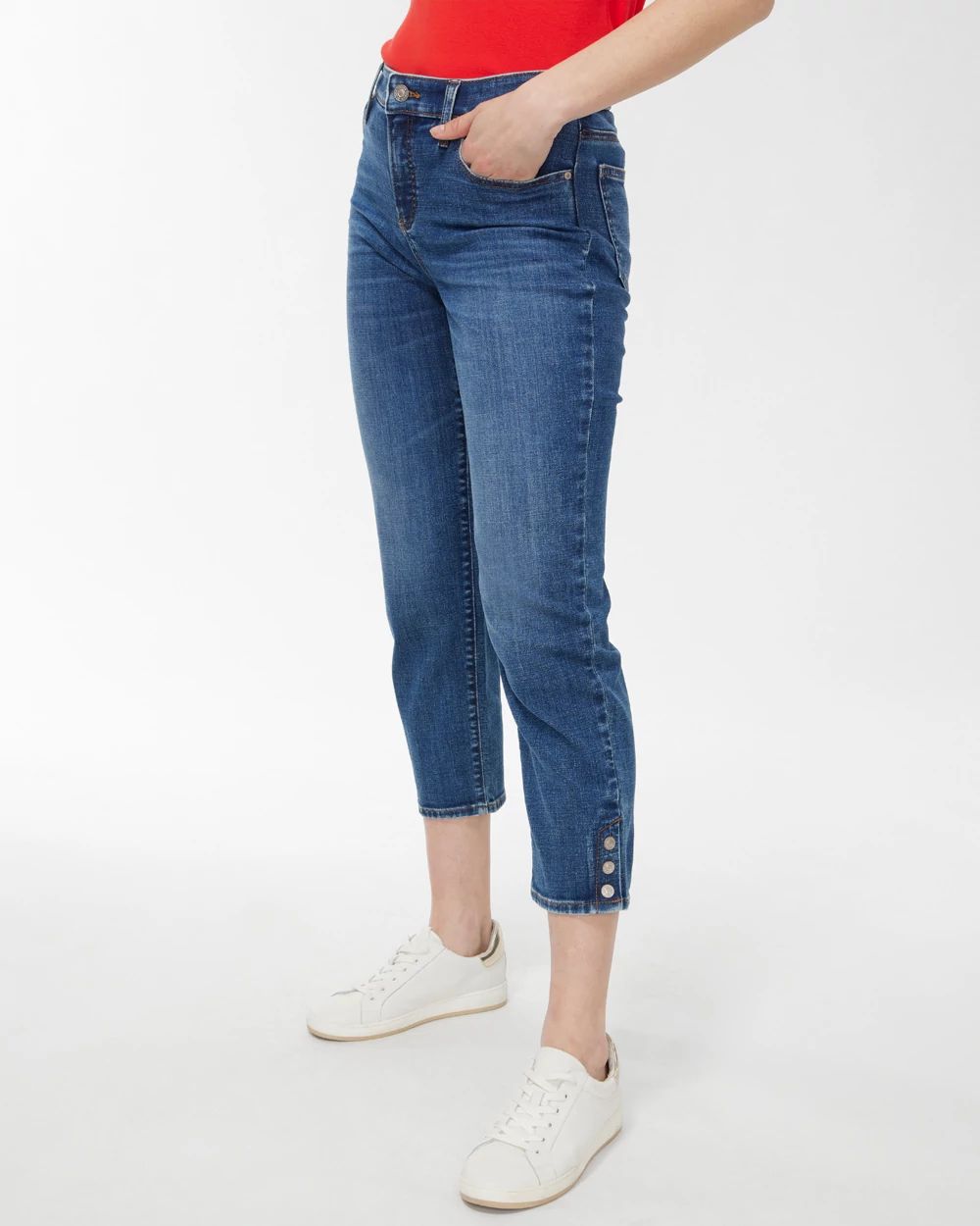 Petite Girlfriend Snap Hem Crops