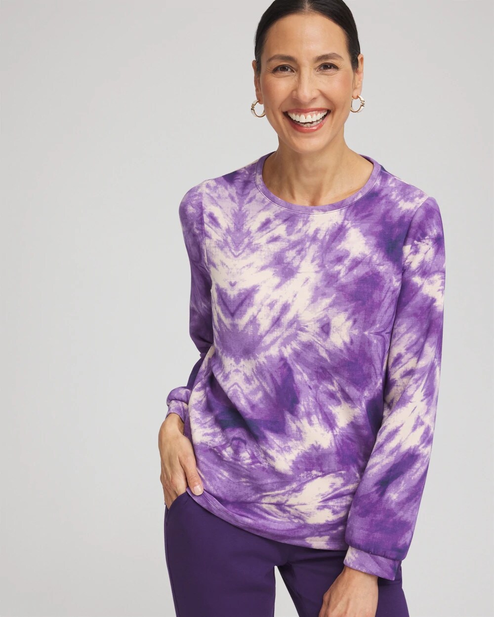Zenergy® Scuba Tie Dye Long-sleeve Top