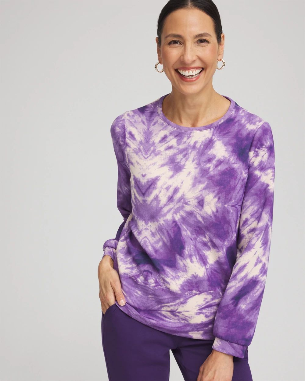 Zenergy® Scuba Tie Dye Long-sleeve Top