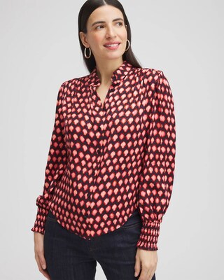 Ruffle Detail Ikat Blouse