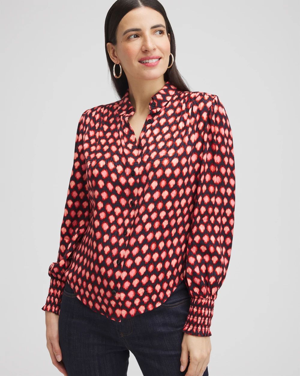 Ruffle Detail Ikat Blouse