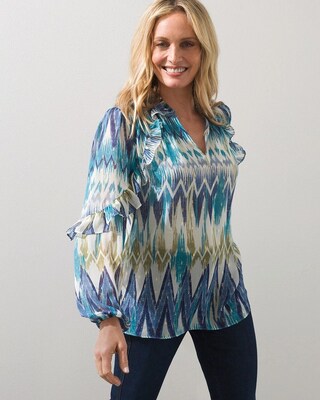 Ikat Print Clip Dot Top