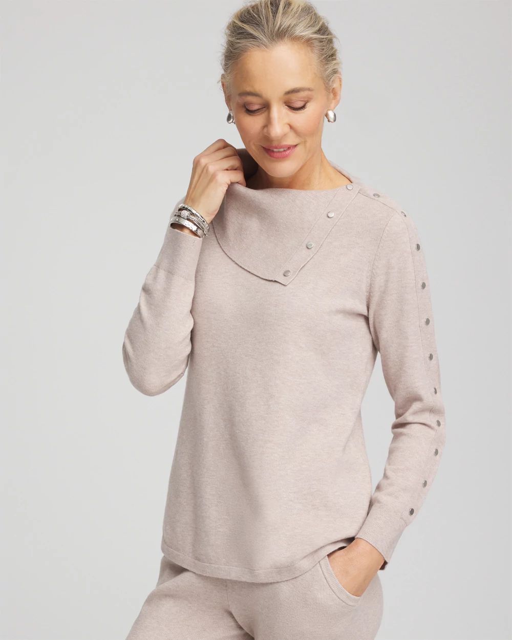 Zenergy® Luxe Cashmere Blend Mock Neck Sweater