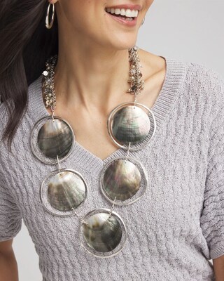 Chico's Originals Genuine Black Lip Shell Necklace click to view larger image.